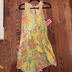 Floral Yellow Sleeveless Dress